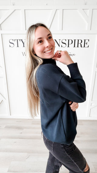 Maxine Scuba Mock Neck Pullover