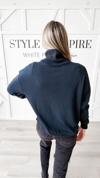 Maxine Scuba Mock Neck Pullover