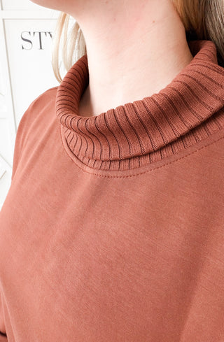 Maxine Scuba Mock Neck Pullover