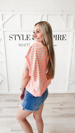 Malerie Stripe Open Back Top