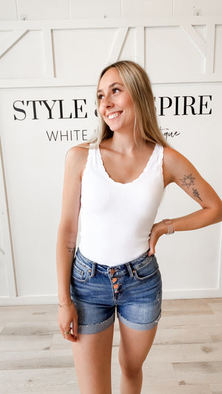 NikiBiki Reversible Scallop Edge Tank