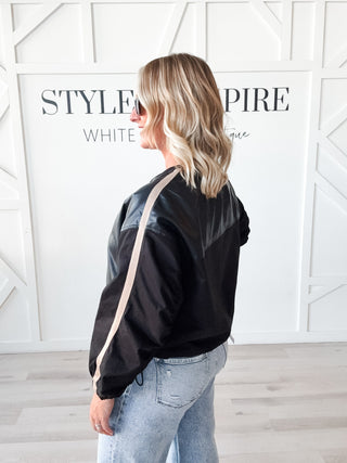 Darla Mixed Media Bomber Jacket