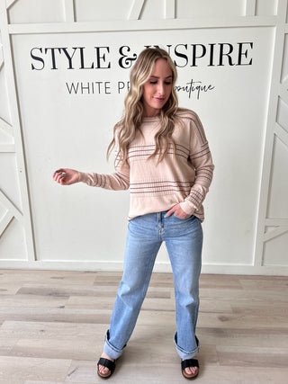 Daphne Stitched Stripe Pullover Sweater