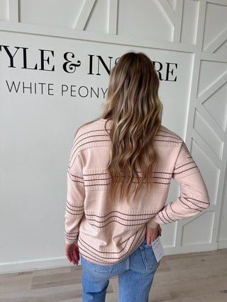 Daphne Stitched Stripe Pullover Sweater