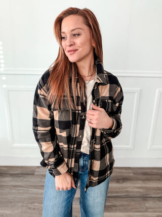 Mary Plaid Fleece Shacket