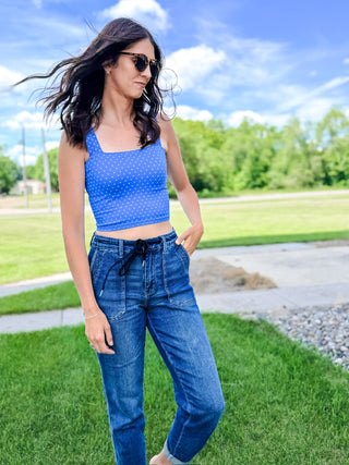 NikiBiki Polka Dot Square Crop Top