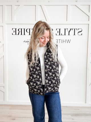Orleah Floral Quilted Vest