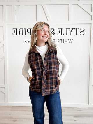 Lynette Plaid Puffer Vest