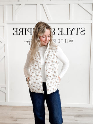 Orleah Floral Quilted Vest