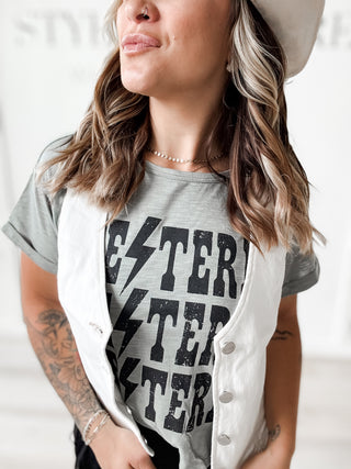 Janet V-Neck Button Down Vest