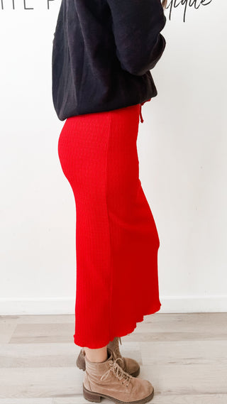 Chantel Textured Knit Long Skirt