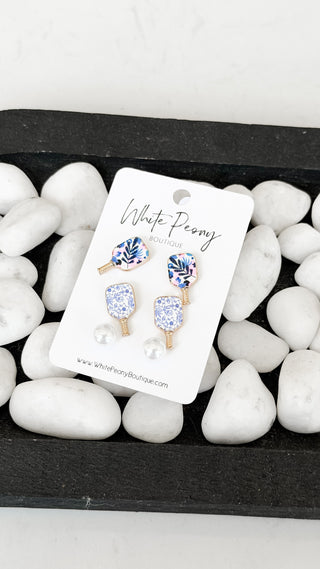Pickleball Stud Earring Set