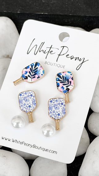 Pickleball Stud Earring Set