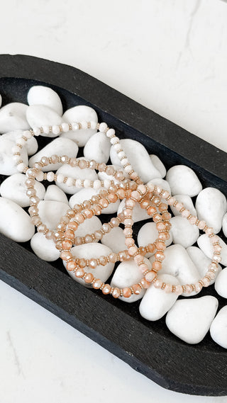 Blush Bead Bracelet Set. *Final Sale*
