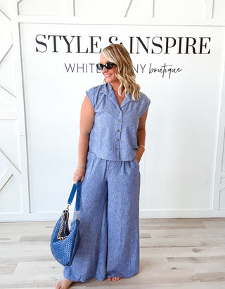 Celia Smocked Waist Wide Leg Pants