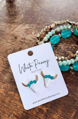 Longhorn Stud Earrings.  *Final Sale*