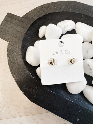 Puff Heart Stud Earrings