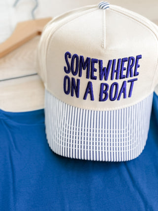 Somewhere On A Boat Trucker Hat