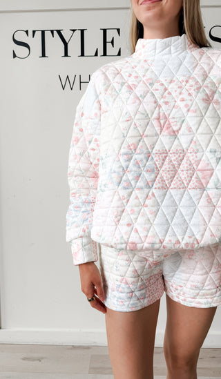 Joleen Quilted Mock Neck Sweatshirt