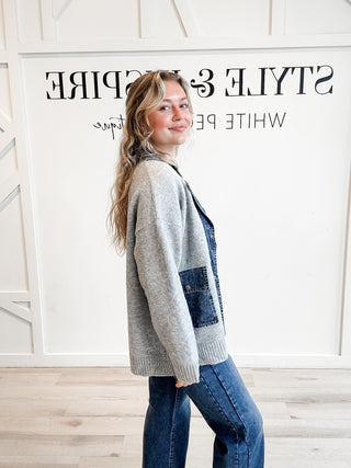Raegan Denim Trim Cardigan