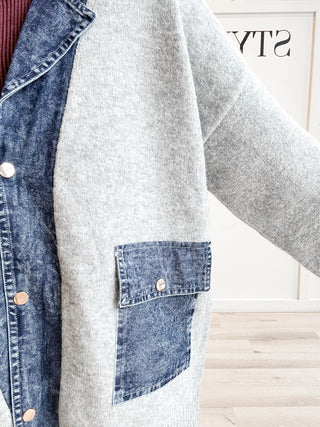 Raegan Denim Trim Cardigan