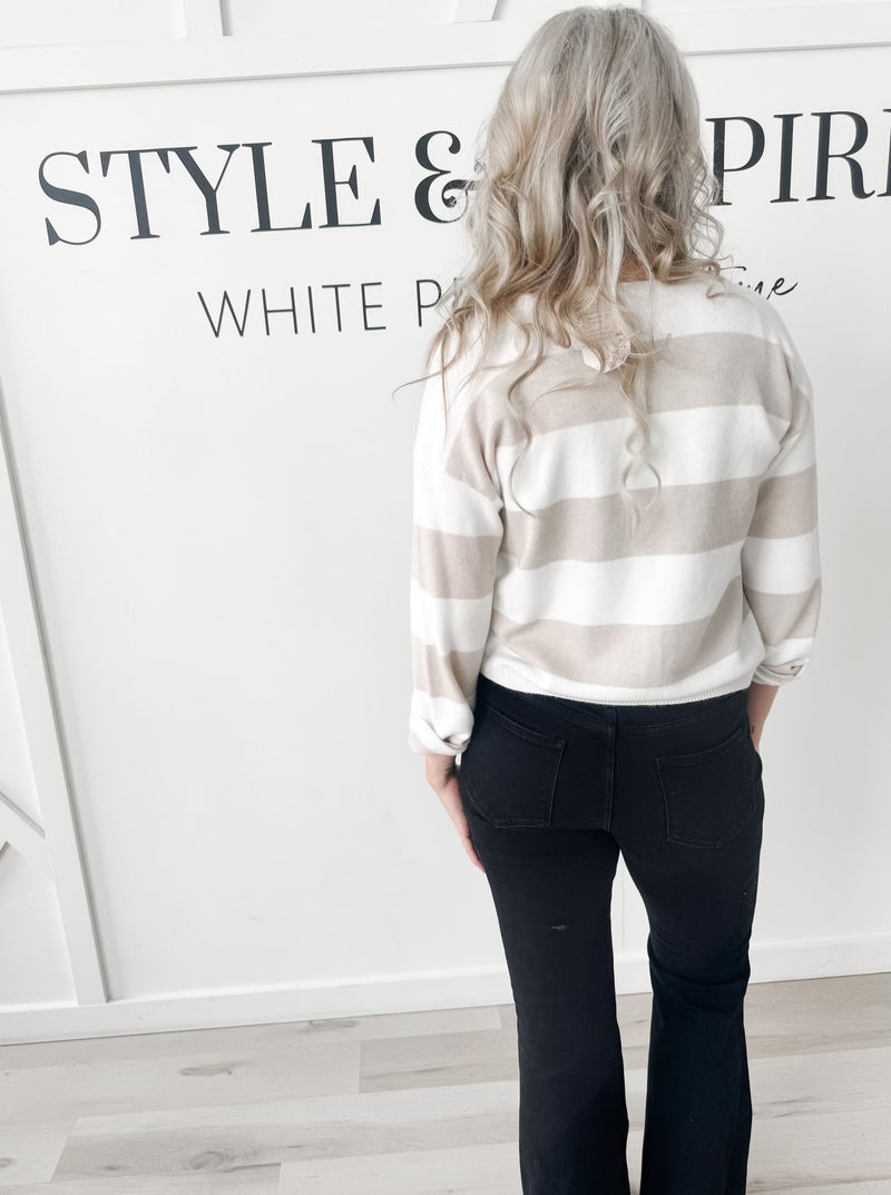 Cadence Stripe Relaxed Cardigan