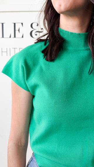 Evelyn Mock Neck Cap Sleeve Top