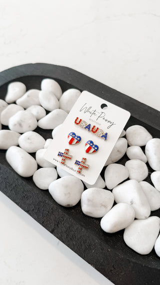 USA Stud Earring Set. *Final Sale*