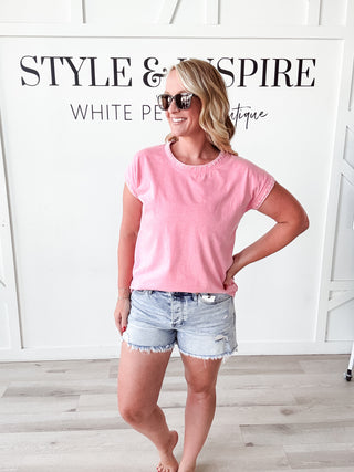 Fiona Contrast Stitched Top *Final Sale*