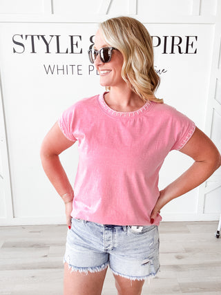Fiona Contrast Stitched Top *Final Sale*