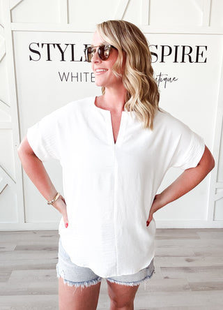 Bernie Airflow Split Neck Top *Final Sale*