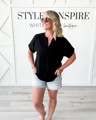 Bernie Airflow Split Neck Top *Final Sale*