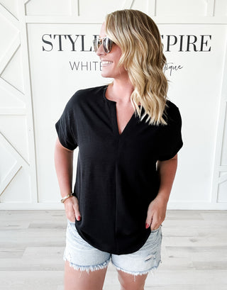 Bernie Airflow Split Neck Top *Final Sale*