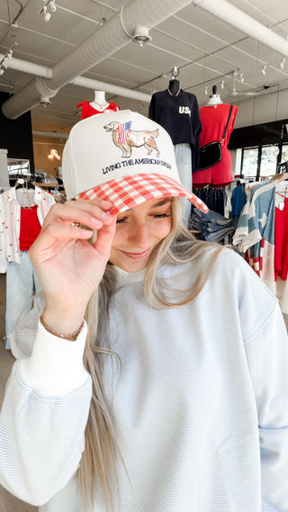 American Dream Gingham Trucker Hat