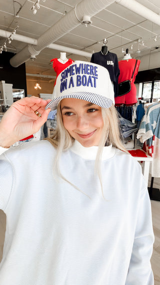 Somewhere On A Boat Trucker Hat