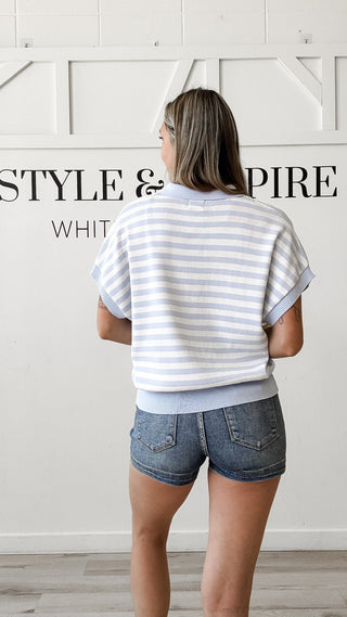Raya Striped Semi Cropped Top *FINAL SALE*