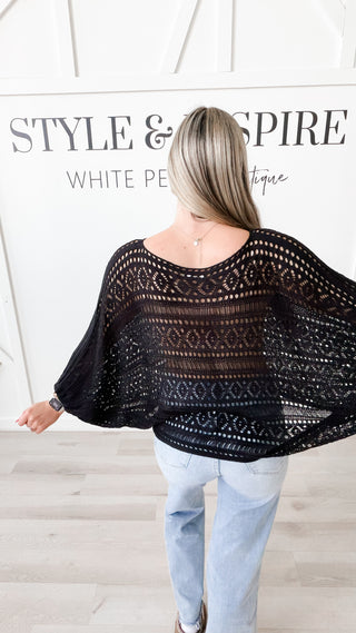 Raegan Open Knit Dolman Sleeve Top
