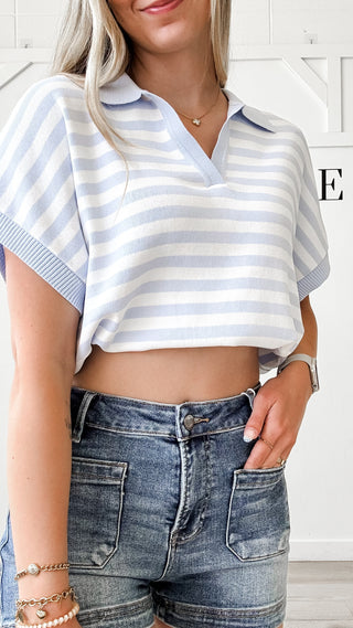 Raya Striped Semi Cropped Top *FINAL SALE*