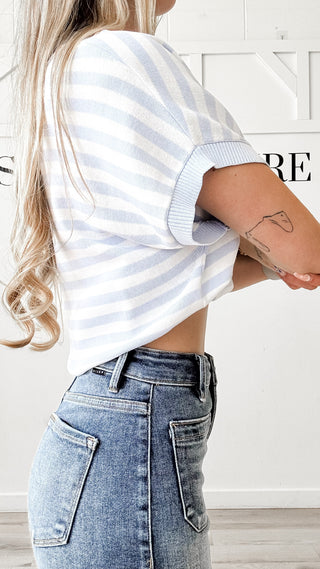 Raya Striped Semi Cropped Top *FINAL SALE*