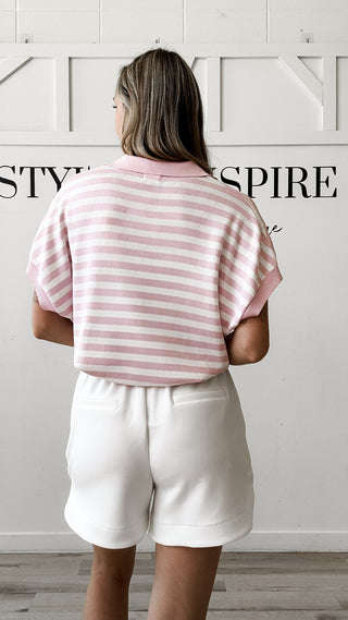Raya Striped Semi Cropped Top *FINAL SALE*