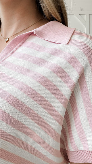 Raya Striped Semi Cropped Top *FINAL SALE*