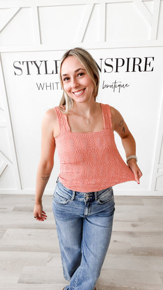 Nikibiki Lace Textured Square Neck Top