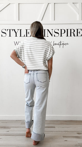 Raya Striped Semi Cropped Top *FINAL SALE*