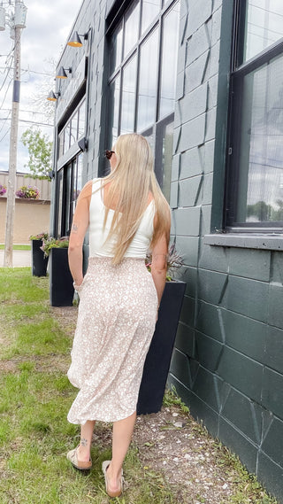Kayla Smocked Waist Midi Skirt
