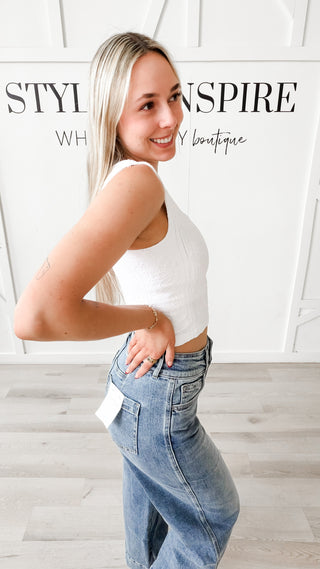 Double Lace Square Neck Crop Top