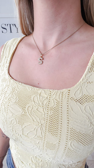 Double Lace Square Neck Crop Top