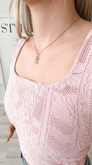 Double Lace Square Neck Crop Top