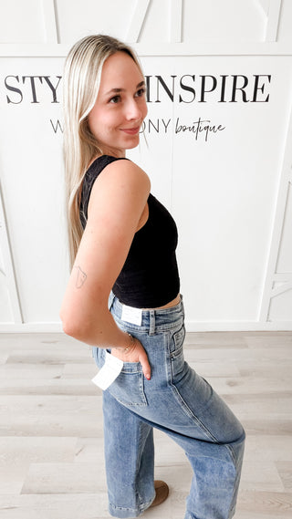 Double Lace Square Neck Crop Top