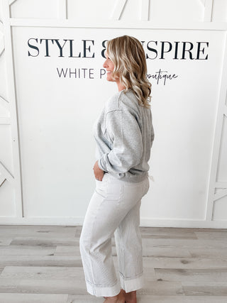 Denise Raw Edge Burnout Sweatshirt *Final Sale*