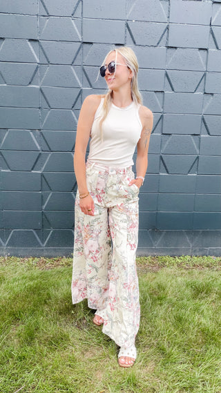 Angela Floral Wide Leg Pants